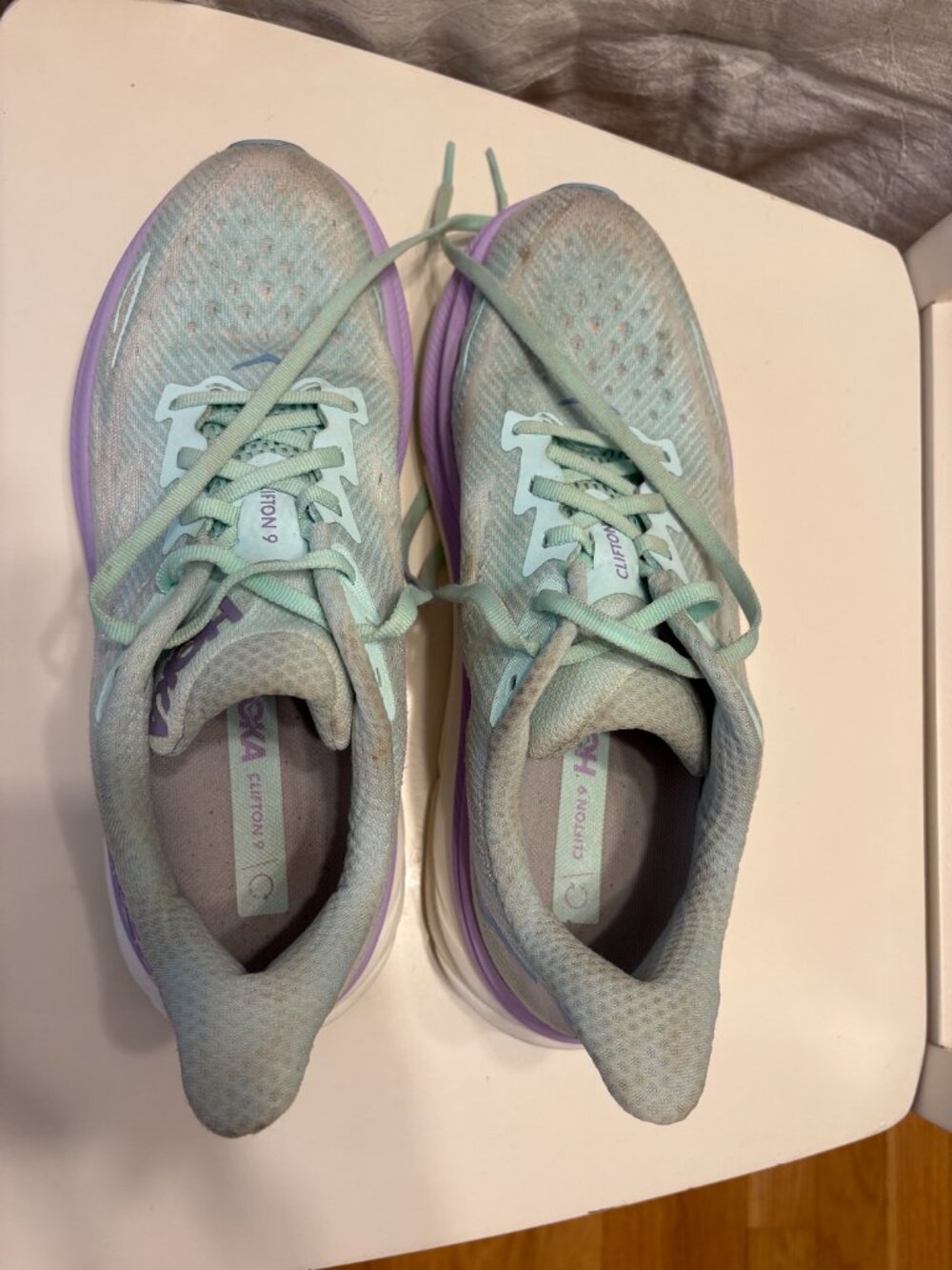 HOKA Clifton 9 Women’s 9.5 Sunlit Ocean Lilac Mist Running Shoes - Picture 4 of 7
